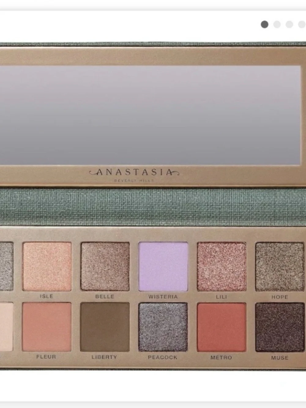 Anastasia Beverly Hills Green Textured Eyeshadow Palette Case with Gold Logo